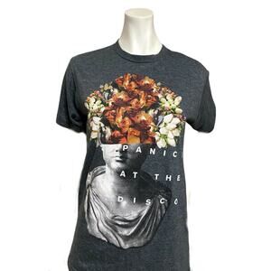 Panic At The Disco Charcoal Gray Pop Rock Band Tee-Shirt